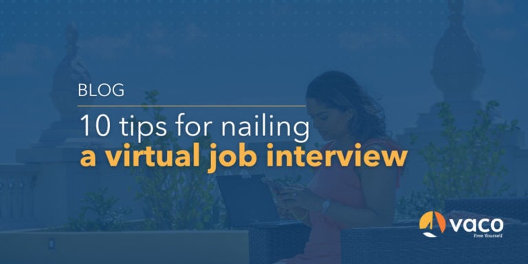 Vaco - 10 tips for nailing a virtual job interview - blog graphic