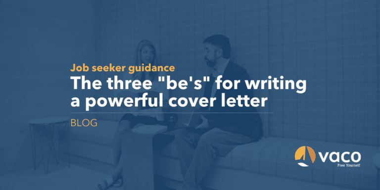 Vaco The Three Be's for Writing a Powerful Cover Letter Graphic