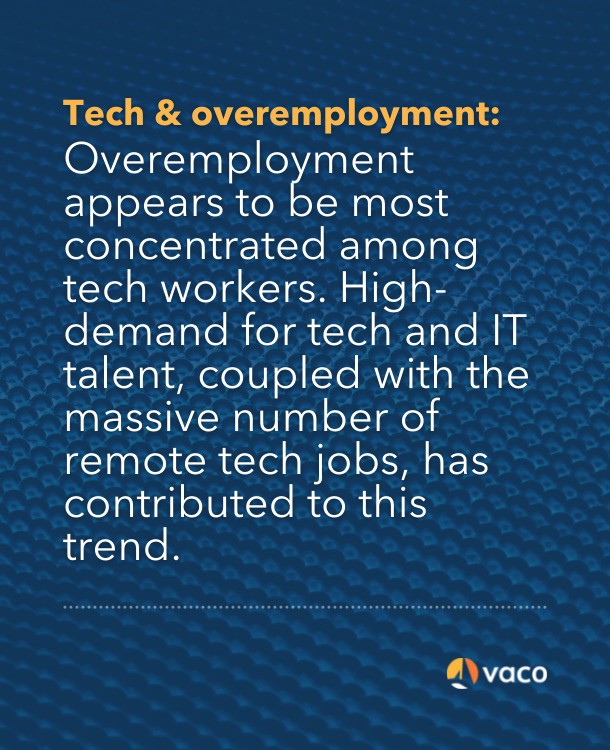 Overemployment in tech graphic