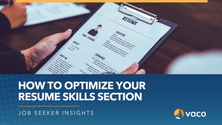 Vaco Blog Graphic - how to optimize your resume skills section