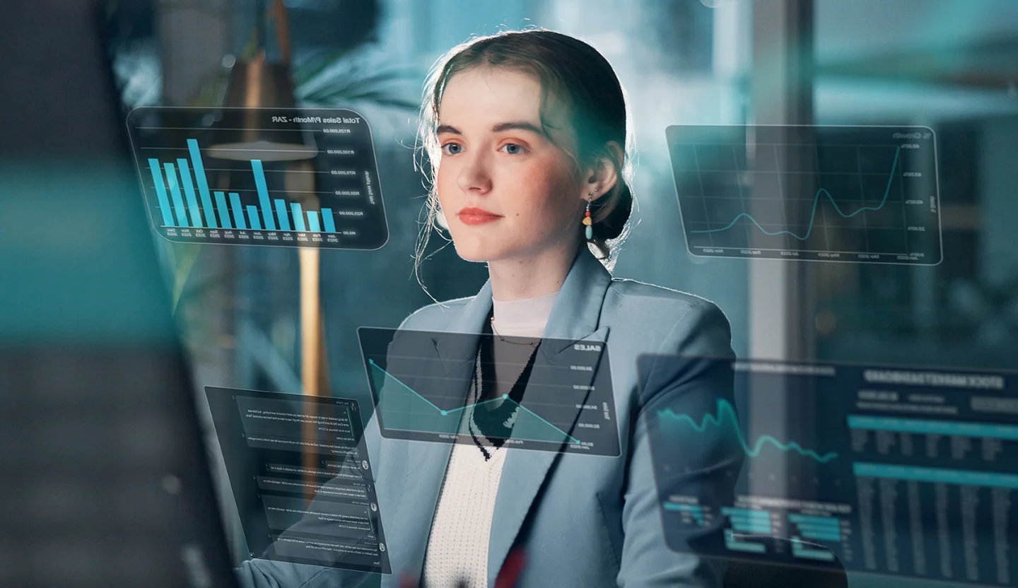 Analyst reviewing dashboards