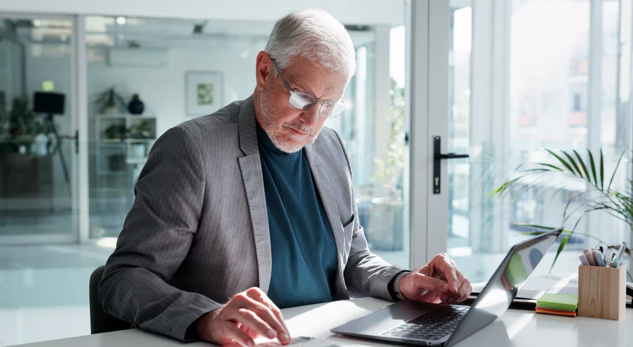 Accountant reviewing taxes